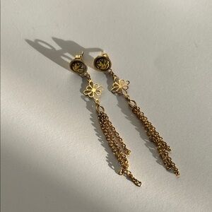 Dove Gold Chain Dangle Earrings